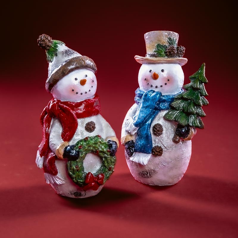 Snögubbe med Julkrans – Juldekoration