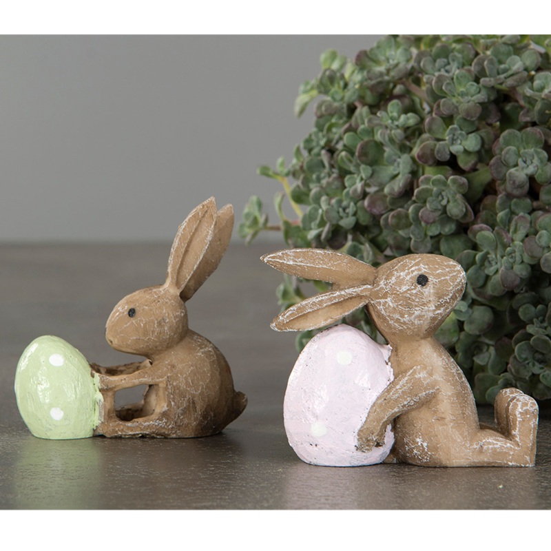 Dekoration Kanin Med Ägg 2-pack