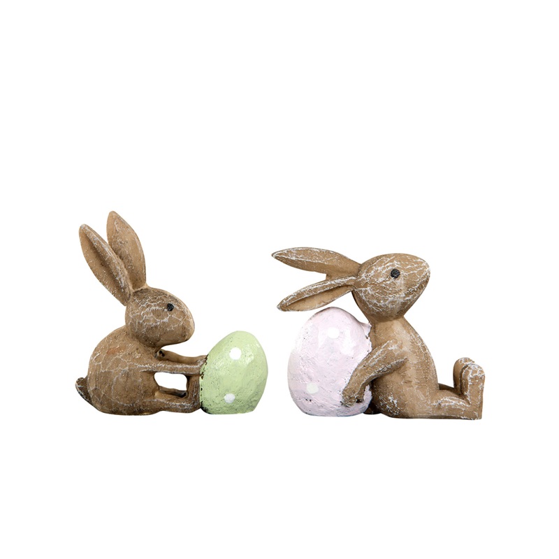 Dekoration Kanin Med Ägg 2-pack