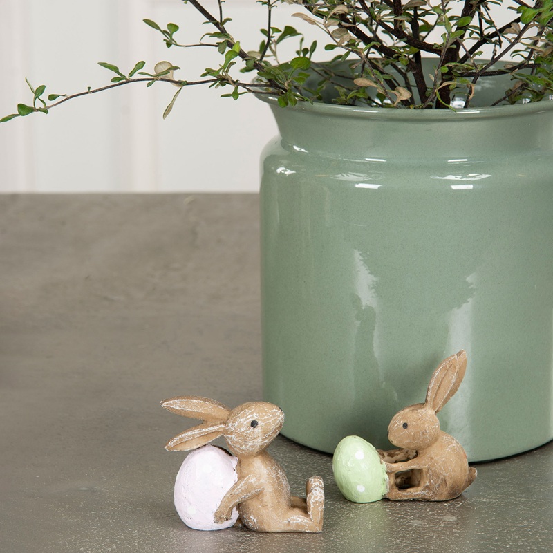 Dekoration Kanin Med Ägg 2-pack
