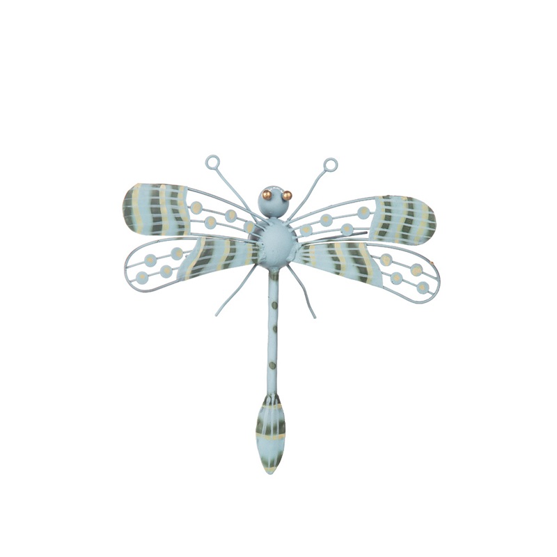 Trollslända i hamrad plåt blå