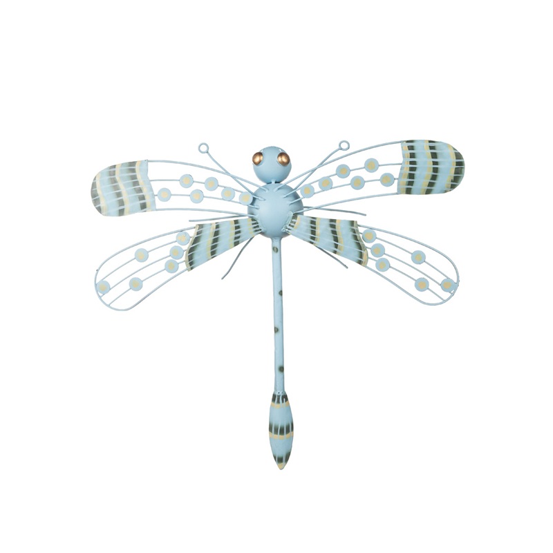 Trollslända i hamrad plåt blå