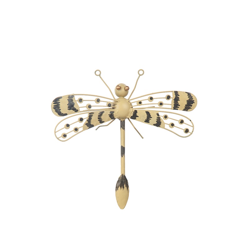 Trollslända i hamrad plåt gul