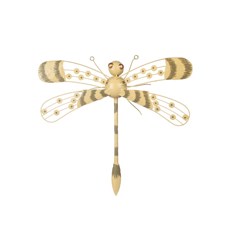 Trollslända i hamrad plåt gul