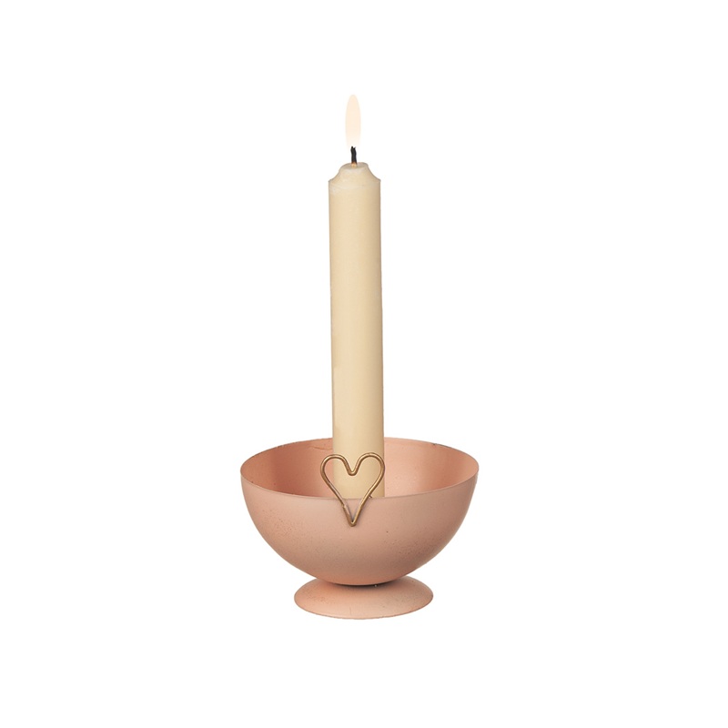 Ljusstake rosa i hamrad plåt