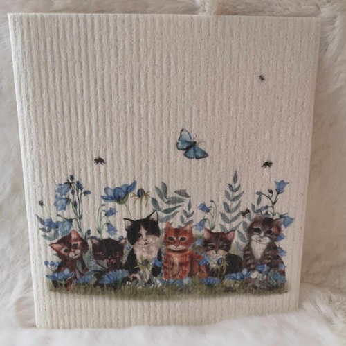 Disktrasa Katter med blåa fjärilar