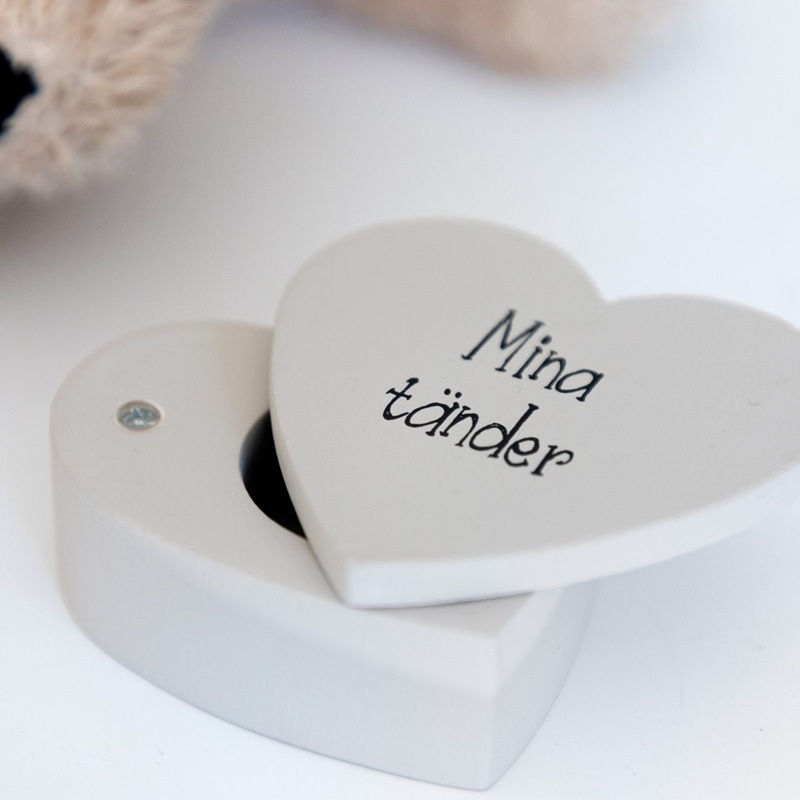 Mina tänder trälåda Rosa