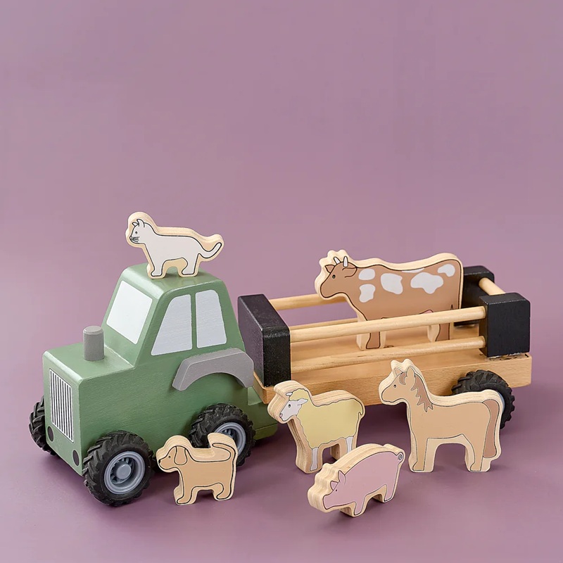 Traktor med gårdsdjur