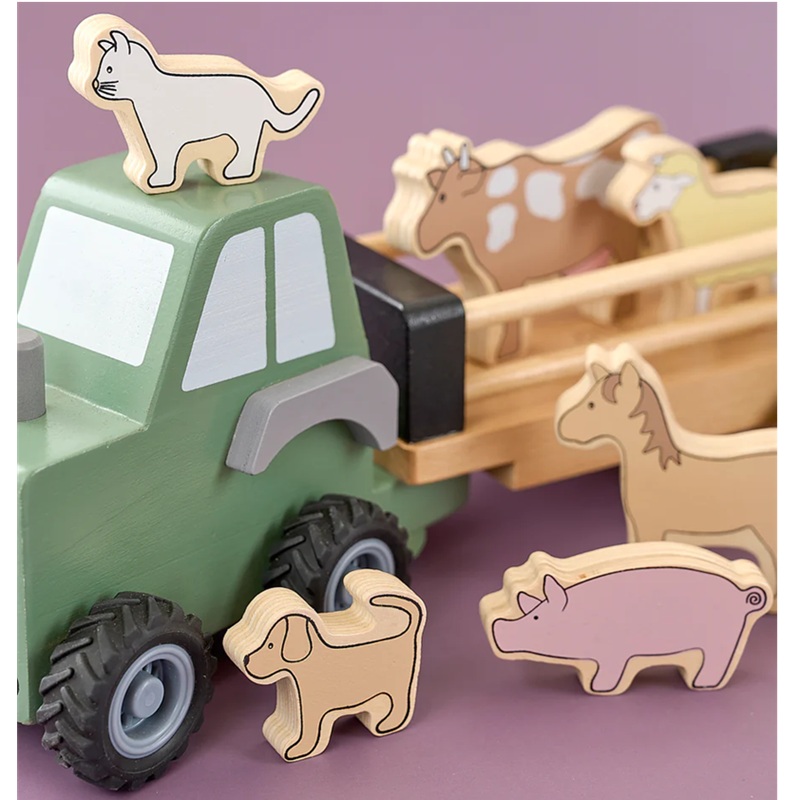 Traktor med gårdsdjur