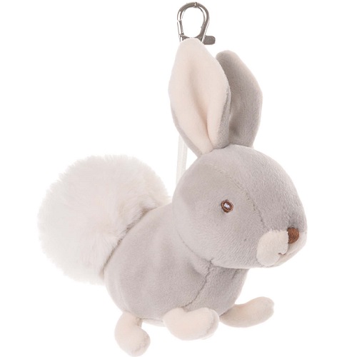 Nyckelring Zeus från Bukowski Design. Zeus är en härlig kanin med en stor fluffig boll till svans. Bollen är vit och kroppen är ljusgrå. Ögonen är broderade.