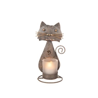 <span class="jp_product_title">Katt ljuslykta i hamrad plåt </span>