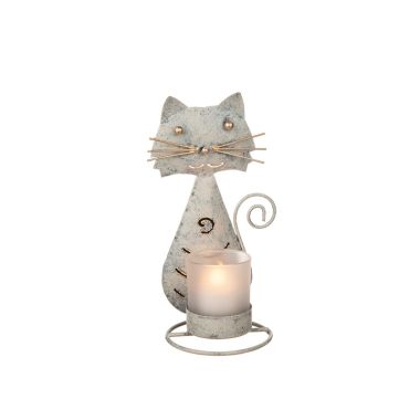 <span class="jp_product_title">Katt ljuslykta i hamrad plåt </span>