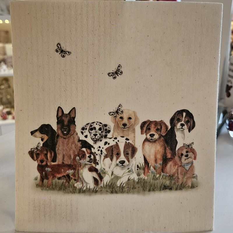 Disktrasa hundar med fjärilar