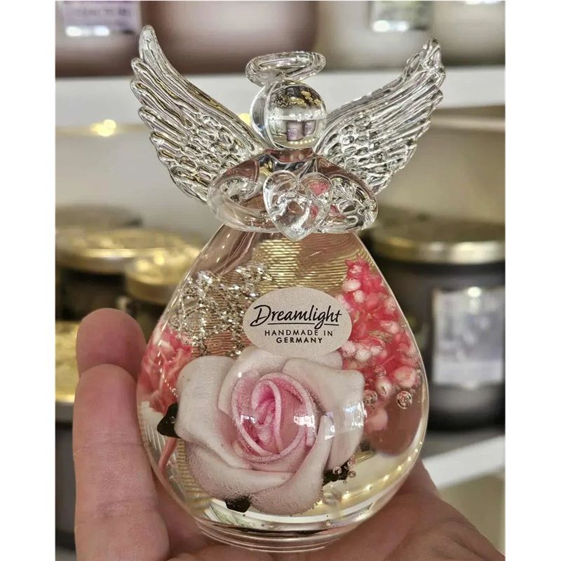 Glasängel – Rosa blomma