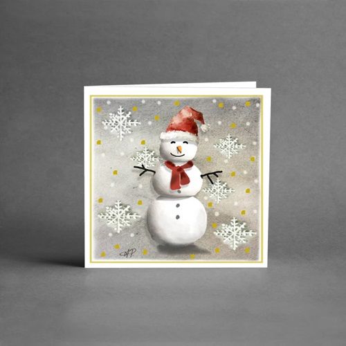 Julkort Snögubbe
