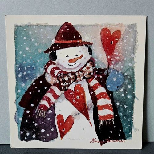 Julkort Snögubbe