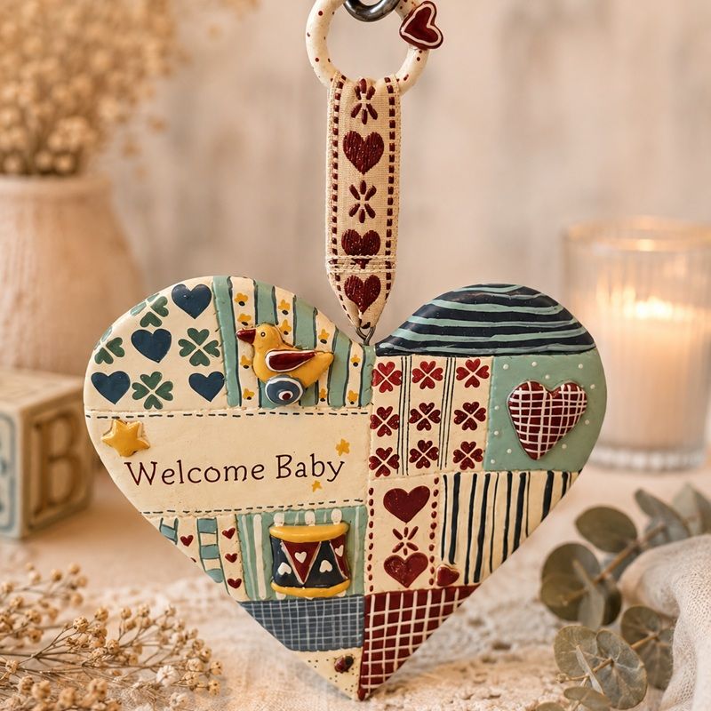 Keramiktavla Welcome Baby