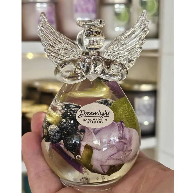 Glasängel – Lila blommor