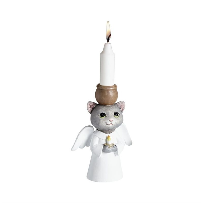 Ljusstake Katt, Ängel OBS! Förhandsbokning!