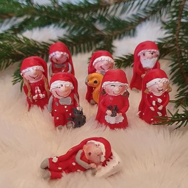 Mini tomtar hel familj 8 st