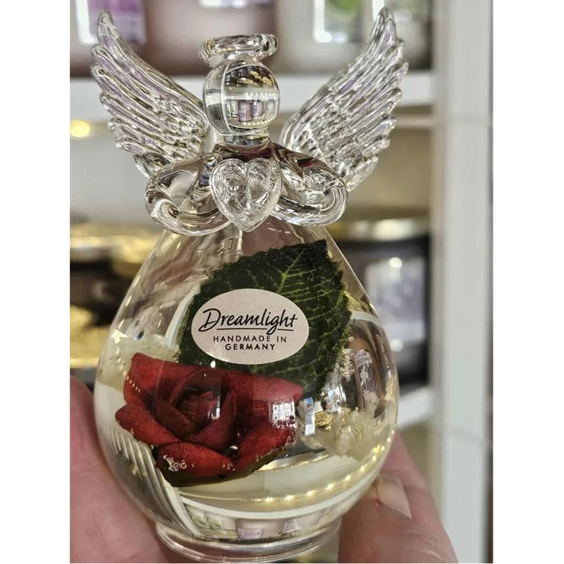 Glasängel – Röd blomma