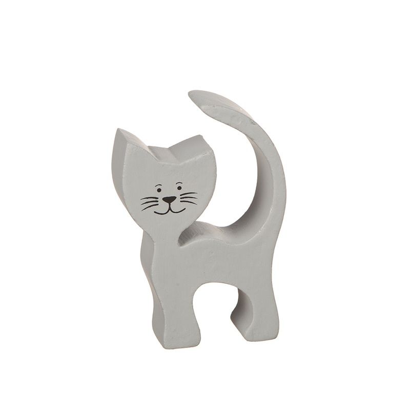 Katt i trä grå