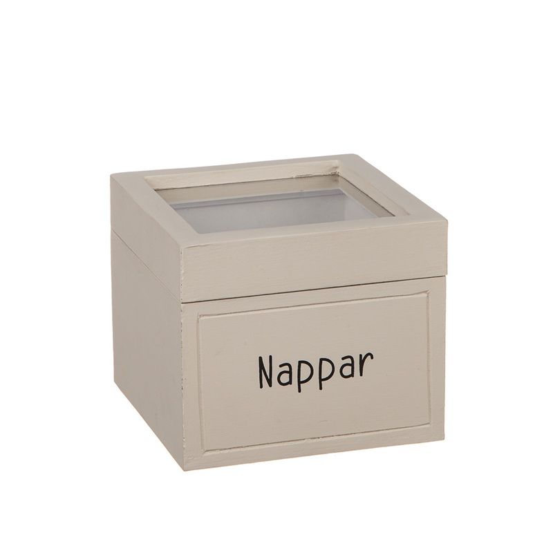 Trälåda "Nappar” glaslock